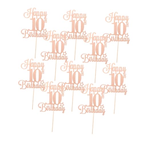 YARNOW 10 Stück Geburtstagstorte Dekoration Cupcake Zahlen Kuchen Topper Party Kuchen Picks Vorspeise Stick Geburtstag Party Dekorationen Hochzeit Cupcake Picks Holz von YARNOW