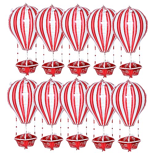 YARNOW 10 Stück Heißluftballon Dekoration Luftballons Rosa Dekorationen Partyballons Aluminiumballon Heißluftballon- Zum Aufhängen Aufblasbarer Heißluftballon Aluminiumfolie Rot von YARNOW