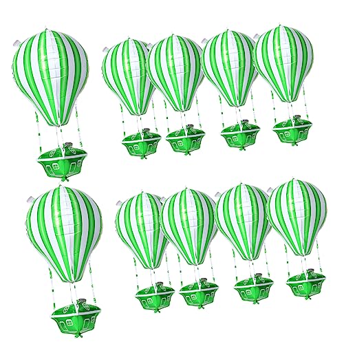 YARNOW 10 Stück Heißluftballon metallisch Luftballons für Geburtstagsfeiern Gänseblümchen Und con Blau geburtstag ballon Aluminium -Filmballons Babypartyballon Aluminiumfolie Grün von YARNOW