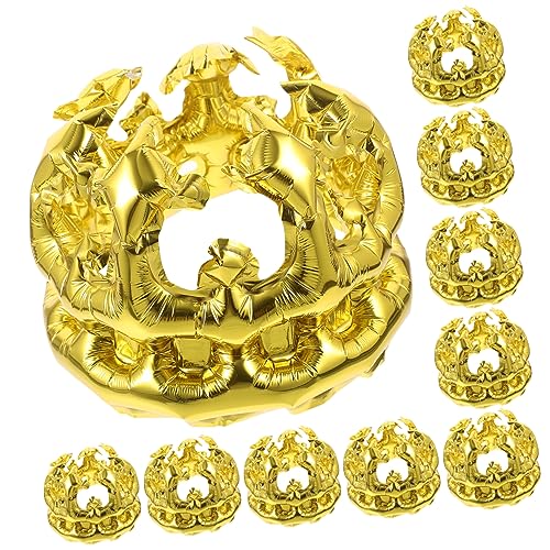 YARNOW 10 Stück Krone Folienballons Dekorative Krone für Geburtstagsfeiern Hochwertige Partyaccessoires aus Aluminiumfolie Charmante Party Deko für Jungen und Mädchen von YARNOW