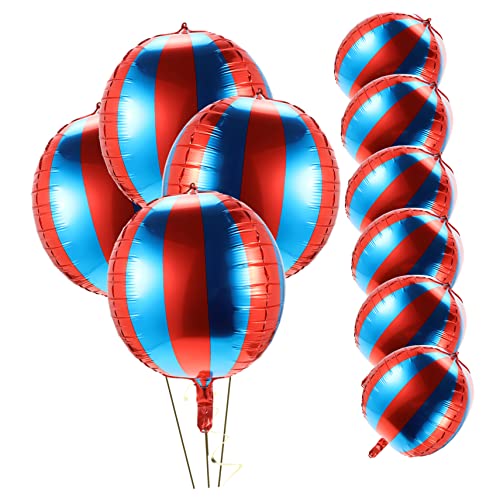 YARNOW 10 Stück Teiliges Folienballons Blau Rot Gestreift Langlebige Geburtstag Deko Helium Geeignet Vielseitig für Karneval Hochzeit und Partyveranstaltungen Einfach Aufzublasen und von YARNOW