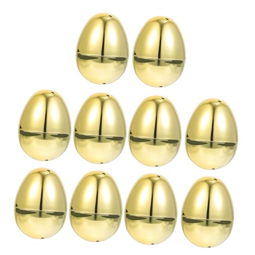 YARNOW 10 Stück Teiliges Nachfüllbare Goldene Kunststoff Ostereier Leichte Party Dekoration Wiederverwendbare Eier Deko für Osterfest Kreative Geschenkboxen und Spiele von YARNOW