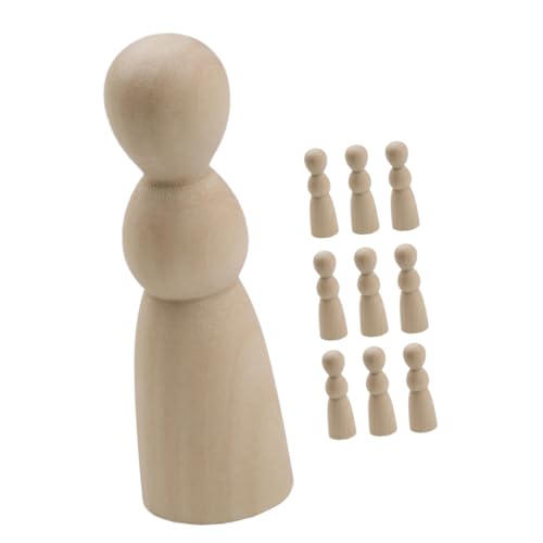 YARNOW 10 Stück Unfertige Holz Peg Puppen Diy Holzfiguren für Bastelprojekte Dekorative Holzpuppen Kunsthandwerk und Heimdekoration von YARNOW