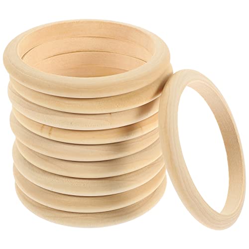 YARNOW 10 Stück Unfertige Holzringe Zum Basteln Natürliche Runde Holzringe Zum Basteln Ringanhänger Und Verbinder Zur Schmuckherstellung YARNOW 10 Stück Unfertige Holzringe Zum Basteln Natürliche Runde Holzringe Zum Basteln Ringanhänger Und Verbinder Zur Schmuckherstellung von YARNOW