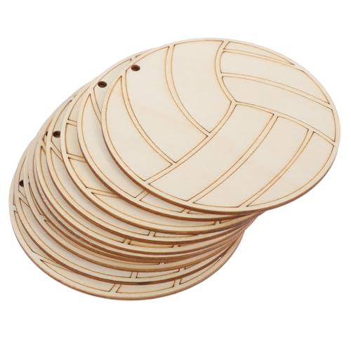 YARNOW 10 Stück Volleyball Holzscheiben für Unbehandelte Diy Holzplättchen Basteln für Schulprojekte und Freizeitgestaltung Ungefähres Gewicht YARNOW 10 Stück Volleyball Holzscheiben für Unbehandelte Diy Holzplättchen Basteln für Schulprojekte und Freizeitgestaltung Ungefähres Gewicht von YARNOW
