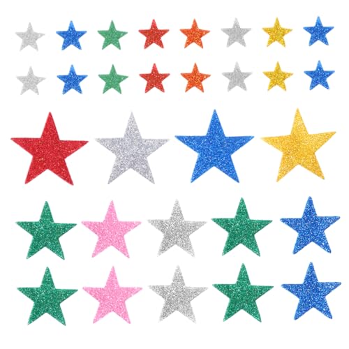 YARNOW 100 Stück Bunte Glitzer Sternaufkleber aus Selbstklebende Sticker für DIY Projekte Klassenzimmerdekoration und Belohnungen À von YARNOW