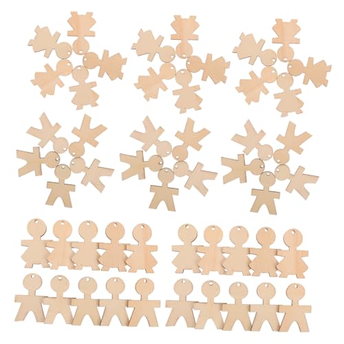 YARNOW 100 Stück Holzfiguren Bastelset Unbearbeitete Junge Mädchen Holzscheiben zum Bemalen Stabile Holzornamente für DIY Projekte Kreative Dekoration für Zimmer Schule und Party YARNOW 100 Stück Holzfiguren Bastelset Unbearbeitete Junge Mädchen Holzscheiben zum Bemalen Stabile Holzornamente für DIY Projekte Kreative Dekoration für Zimmer Schule und Party von YARNOW
