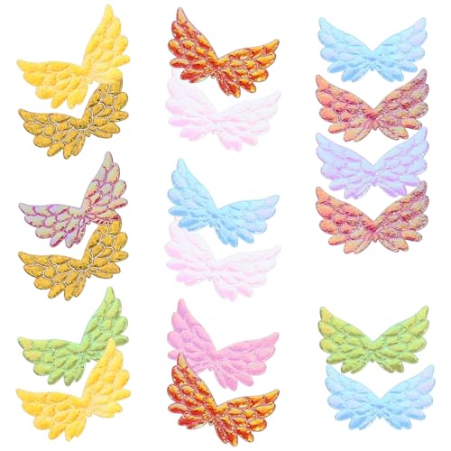 YARNOW 100 Stück Mini Engel Flügel Stoff Applikationen für Diy Kostüm Dekoration Vielseitige Headdress und Sockendekoration Farbenfrohe Accessoires für Kleidung und Bastelprojekte von YARNOW