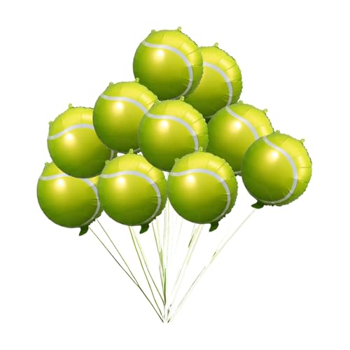 YARNOW 10stücke Tennisball-luftballons Aufblasbare Sport-luftballons Für Geburtstagsfeiern Und Partys Dekorationen Für Tennis-motto-events in Sanften Farben von YARNOW