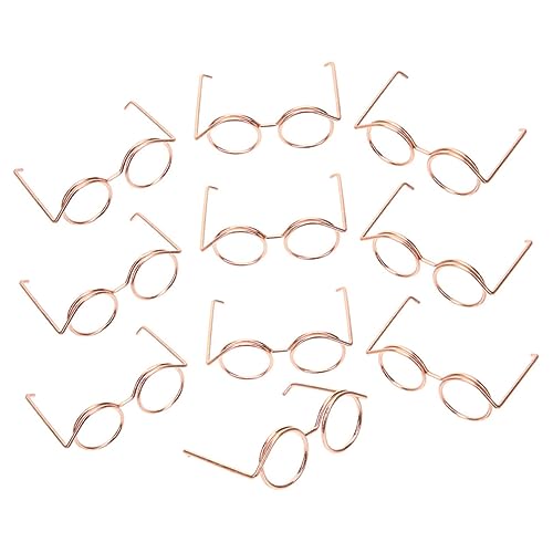 YARNOW 10Stücke Mini Puppenbrillen Metall Brillen für Puppen Dekorative Brillendekore für Puppenzubehör und Kreative Outfits Stilvollem Roségoldem Design YARNOW 10Stücke Mini Puppenbrillen Metall Brillen für Puppen Dekorative Brillendekore für Puppenzubehör und Kreative Outfits Stilvollem Roségoldem Design von YARNOW