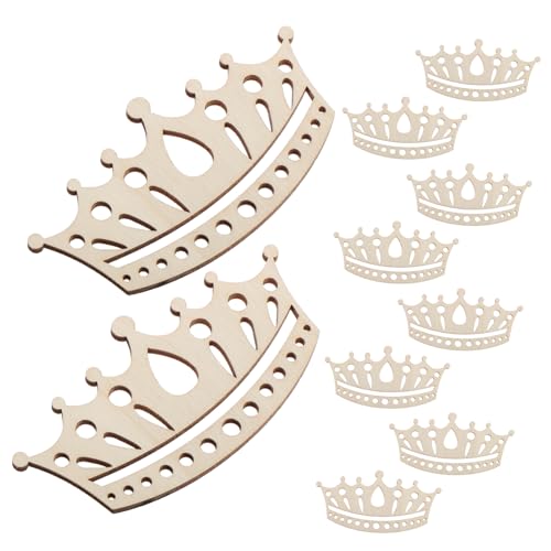 YARNOW 10pcs DIY Hölzerne Kronenverzierungen Für Kinderhandwerk Spielzeug Zur Der Kreativität Und Der Hand-Auge-koordination DIY-türdekoration Für Familien- Und von YARNOW