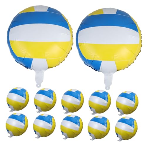 YARNOW 12 Stück Aluminiumfolienvolleyballballon Aluminiumfolienballons Ballondekorationen Volleyball-Partydekorationen Luftballons für Sportpartys Party Folienballons von YARNOW