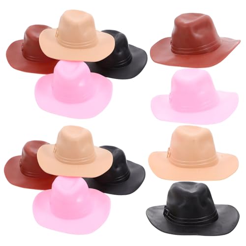 YARNOW 12 Stück Cowboyhutspielzeug Miniaturhüte Kleine Hüte zum Selbermachen Puppenhüte entzückende hüte kleine Hüte für Kuchendekor kleine hüte Mini-Cowboyhut zum Basteln Plastik von YARNOW