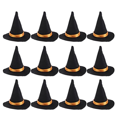 YARNOW 12 Stück Halloween Mini Hexenhut Party Weinflaschenaufsatz Flaschendekoration, Schwarz, Filz, 8.5 x 6.5 cm, Halloween-DIY-Bastelzubehör YARNOW 12 Stück Halloween Mini Hexenhut Party Weinflaschenaufsatz Flaschendekoration, Schwarz, Filz, 8.5 x 6.5 cm, Halloween-DIY-Bastelzubehör von YARNOW