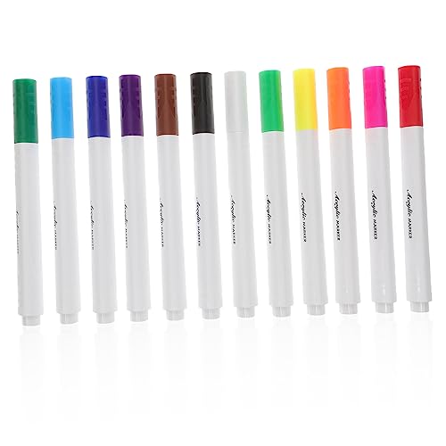 YARNOW 12 Stück Teiliges Acryl Marker Set für Kreative Kunstprojekte für Zeichnungen Scrapbooking Malerei und Diy Projekte Stifte für Erwachsene von YARNOW