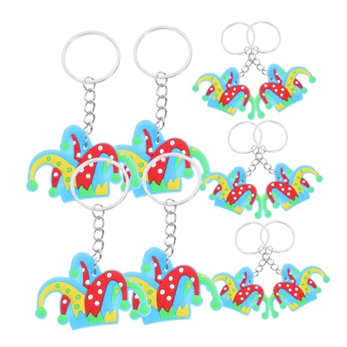 YARNOW 12 Stück Teiliges Clown Hut Schlüsselanhänger aus Leichtem Strapazierfähigem Material Lustiger Karnevalsschmuck für Damen Kinderparty Dekoration Praktischer Taschen und von YARNOW