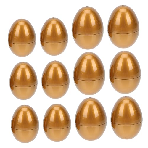 YARNOW 12 Stück Teiliges Goldene Geschenkboxen Leere Eiförmige Verpackungen aus Robustem Material Kreative Geschenkverpackung für Ostereiersuche Tischdeko und Freunde von YARNOW