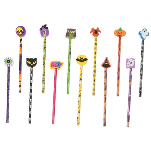 YARNOW 12 Stück Teiliges Halloween Holzbleistifte mit Radiergummi Umweltfreundlich Leicht Anzuspitzen Kompakt für Schule Partygeschenke Jungen und Mädchen YARNOW 12 Stück Teiliges Halloween Holzbleistifte mit Radiergummi Umweltfreundlich Leicht Anzuspitzen Kompakt für Schule Partygeschenke Jungen und Mädchen von YARNOW