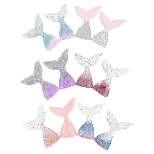 YARNOW 12 Stück Teiliges Kleine Meerjungfrauenschwanz Figuren aus Langlebigem Resin Einzigartige Tortendeko für Party Dekoration Bunte Mini Meeresmotive für Kindergeburtstag und Feiern von YARNOW