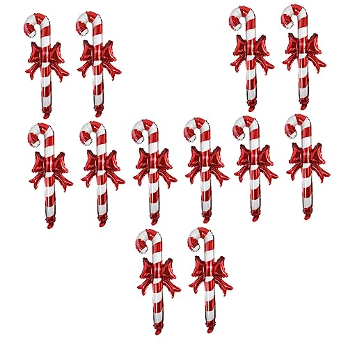 YARNOW 12 Stück Teiliges Weihnachts Handballon Aufblasbare Zuckerstangenform Aluminiumfolie Handliche Party Deko Festliche Xmas Luftballons für Innen und Außen Foto Requisite YARNOW 12 Stück Teiliges Weihnachts Handballon Aufblasbare Zuckerstangenform Aluminiumfolie Handliche Party Deko Festliche Xmas Luftballons für Innen und Außen Foto Requisite von YARNOW
