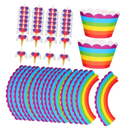 YARNOW 120 Stück Einhorn Kuchen Dekorationen Praktische Cupcake Picks mit Randverzierung für Festlichkeiten und Partys mit Picks und Rändern YARNOW 120 Stück Einhorn Kuchen Dekorationen Praktische Cupcake Picks mit Randverzierung für Festlichkeiten und Partys mit Picks und Rändern von YARNOW