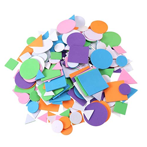 YARNOW 1250 Stück Eva Geometrische Formen Sticker Bunte Selbstklebende Schaumstoffaufkleber für Zufällige und Farben für DIY Projekte Schulmaterialien und Kreative Bastelarbeiten von YARNOW