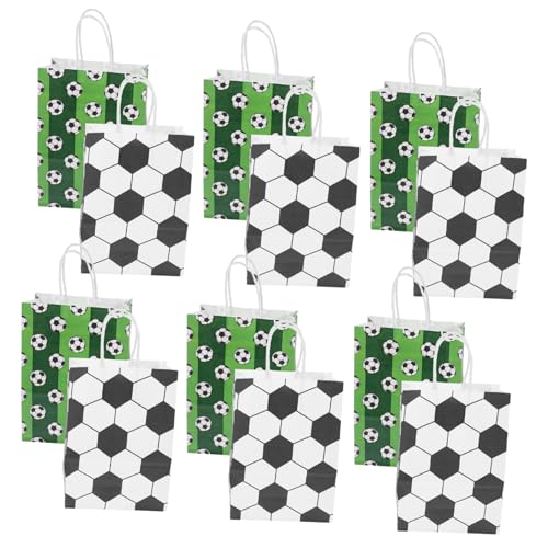 YARNOW 12Stücke Fußball Geschenktüten Papiertüten Für Partys Geschenkverpackungsbeutel Für Kindergeburtstage Und Sportevents Für Fußball Mottopartys von YARNOW
