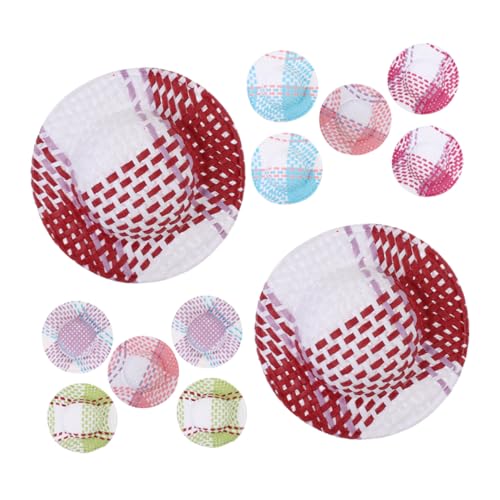 YARNOW 12Stücke Mini Puppenhüte Gewebte Bastelhüte Farben DIY Zubehör Für Puppen Und Bastelprojekte Hüte Für Kreative Dekoration Und Foto Requisiten von YARNOW