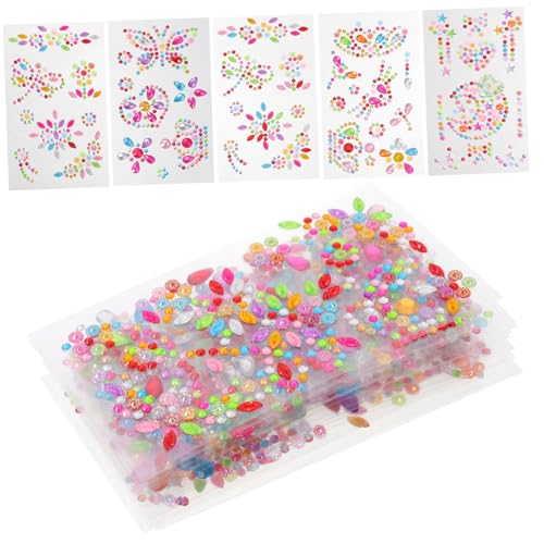 YARNOW 15 Stück Diamant Aufkleber Selbstklebende Rhinestone Sticker für Bastelarbeiten Bunte Glitzersteine für DIY Deko für Handarbeiten und Kreative Projekte von YARNOW