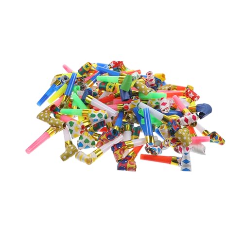 YARNOW 150 Stück Partybläser Bunte Geräuschmacher Lauter Drachenpfeifen Spaßige Geburtstagsfeier Zubehör Bunte Tröten Für Kindergeburtstag und Festliche Anlässe von YARNOW