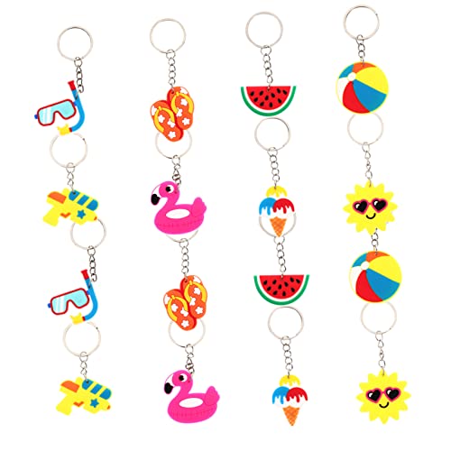 YARNOW 16 Stück Teiliges Hawaii Schlüsselanhänger Set Dekorative Bunte Anhänger Robustes Material Glatte Kanten als Strand Party Deko und für Freunde und Familie von YARNOW