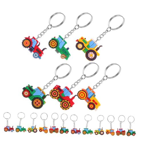 YARNOW 18 Stück Bau Partygeschenke Mini Traktor Schlüsselanhänger Bauernhof Lkw Schlüsselanhänger von YARNOW