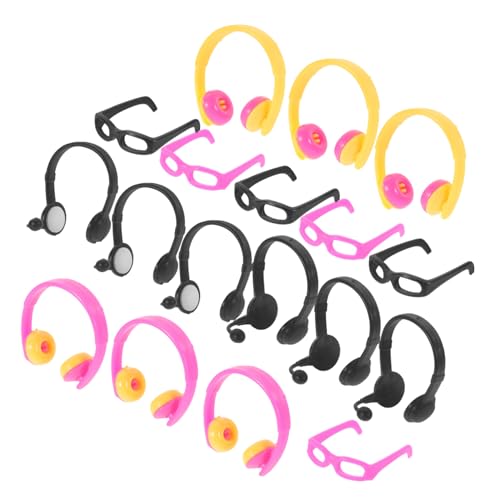 YARNOW 18 Stück Puppen-ankleide-Headset Sonnenbrillen Für Puppen Miniaturpuppe Zubehör Für Wiedergeborene Babypuppen Augenbrillen DIY-Brillen-Requisiten Plastik von YARNOW