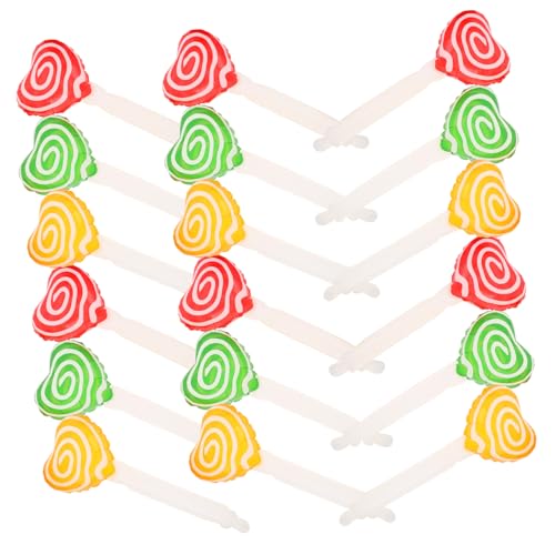 YARNOW 18 Stück Teiliges Candy Party Deko Transparente Herzförmige Luftballons in Gelb Rot Grün Leichte Aufblasbare Peppermint Candy Balloons für Geburtstagsfeiern Hochzeiten und von YARNOW