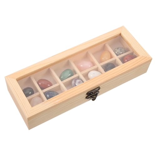 YARNOW 1Satz Ostern Dekoration Kristall Eier Skulpturen Handgefertigt Aus Natürlichem Mit Holzbox Basteldekoration Für Festliche Anlässe von YARNOW