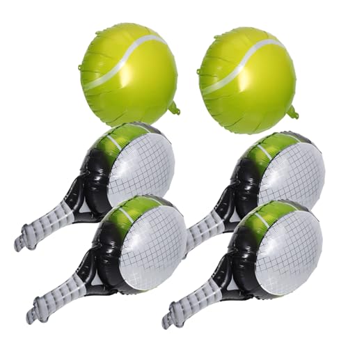 YARNOW 1satz Tennis Balloons Folienballons Tennisball Und Schläger-design Für Sportpartys Und Geburtstagsfeiern Luftballons Mit Vorgebohrten Löchern Zum Aufhängen Langlebig von YARNOW