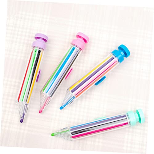 YARNOW 2 Sätze Teiliges Drehbarer Wachsmalstifte Farben Für Ergonomisches Design Druckempfindliche Stifte Tragbar Für Täglichen Gebrauch Zu Hause Schule 4 Stücke * 2 von YARNOW