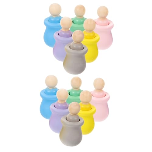 YARNOW 2 Sätze Unvollendete Holzfiguren Diy Peg Dolls Zum Bemalen Kreative Bastelmaterialien Für Erwachsene Kunsthandwerksprojekte Für Zuhause Und Feiern 6 Stück * 2 von YARNOW