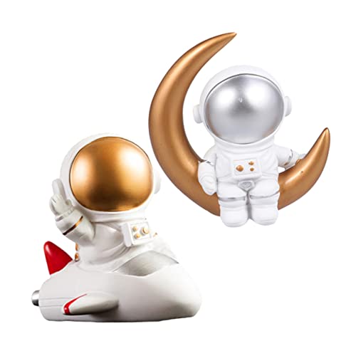 YARNOW 2 Stück Astronauten Kuchenornamente aus Harz Dekoration für Kindergeburtstag Dessert Tisch Deko Weltraum Themenparty Hochzeit Besondere Anlässe von YARNOW