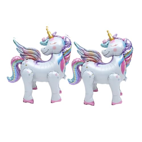 YARNOW 2 Stück Einhorn Folienballons Cartoon Einhorn Dekoration für Geburtstagsfeiern Luftballons für Innen und Außendekoration Kindergeburtstag Party Zubehör YARNOW 2 Stück Einhorn Folienballons Cartoon Einhorn Dekoration für Geburtstagsfeiern Luftballons für Innen und Außendekoration Kindergeburtstag Party Zubehör von YARNOW