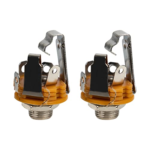 YARNOW 2 Stück Elektrische Gitarre Stereo Klinkenstecker Audio Metallstecker Buchsen für Gitarre und Bass Robuste Audioanschlüsse für Austausch und Bau von YARNOW