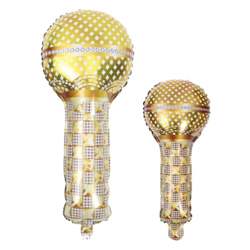 YARNOW 2 Stück Goldene Mikrofon Luftballons aus Aluminiumfolie Aufblasbare Party Deko für Geburtstagsfeiern und Ktv Events Kleine und Große Mikrofone für Festlichkeiten YARNOW 2 Stück Goldene Mikrofon Luftballons aus Aluminiumfolie Aufblasbare Party Deko für Geburtstagsfeiern und Ktv Events Kleine und Große Mikrofone für Festlichkeiten von YARNOW