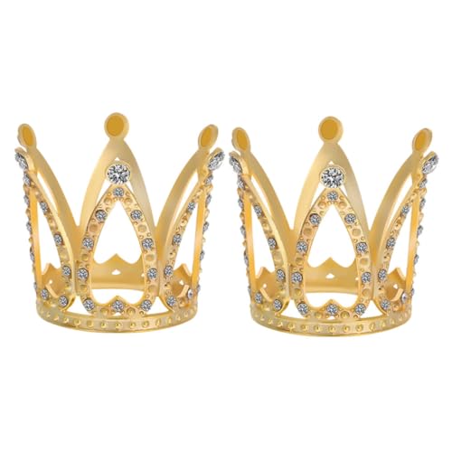YARNOW 2 Stück Kuchendekorationen Kronen Mini Krone Geburtstagstorte Topper Tiara Kuchen Ornamente Party Supplies Fête Für Funkelnde Mini Krone Topper Farbe Winzige Dekoration Legierung von YARNOW
