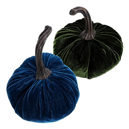 YARNOW 2 Stück Kürbis Deko Realistische Stoffpumpe für Halloween Olivgrün Blau Weiches Kissen für Wohnkultur und Niedliches Accessoire YARNOW 2 Stück Kürbis Deko Realistische Stoffpumpe für Halloween Olivgrün Blau Weiches Kissen für Wohnkultur und Niedliches Accessoire von YARNOW
