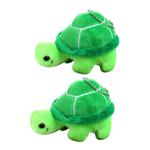 YARNOW 2 Stück Plüsch Schildkröte mit Ketten Niedlicher Schlüsselanhänger und Rucksack Anhänger Mini Kuscheltier Pendant für Taschen Dekoration Grün von YARNOW