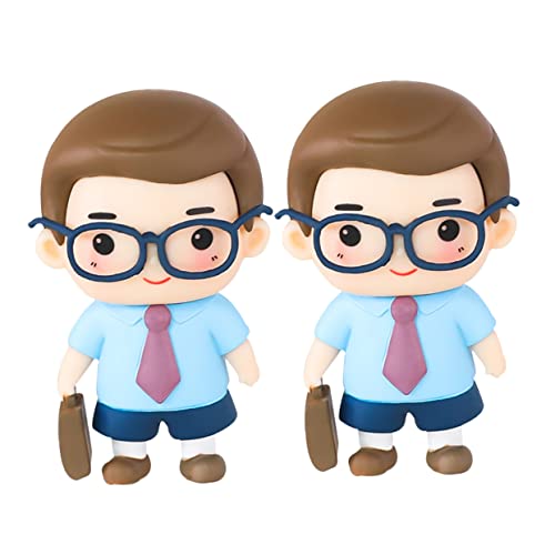 YARNOW 2 Stück Vater Figurine Cake Topper Tortenaufleger für Vatertag Geburtstagsfeier Kuchendeko und Fotorequisiten Farbenfrohe Tortendeko für Männer von YARNOW