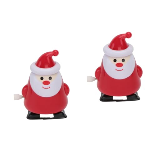 YARNOW 2 Stück Weihnachtliches Aufziehspielzeug Weihnachtsmann mit Lustiges Cartoon Design für Batteriefrei Fördert Koordination und Fantasie Mitgebsel zu Weihnachten von YARNOW