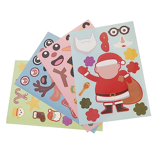 YARNOW 20 Blatt Teiliges Weihnachts Puzzle Aufkleber Set Ablösbare Diy Sticker mit Weihnachtsmann Schneemann Rentier und Tannenbaum Kreative Festival Dekoration für Bastelfreunde YARNOW 20 Blatt Teiliges Weihnachts Puzzle Aufkleber Set Ablösbare Diy Sticker mit Weihnachtsmann Schneemann Rentier und Tannenbaum Kreative Festival Dekoration für Bastelfreunde von YARNOW