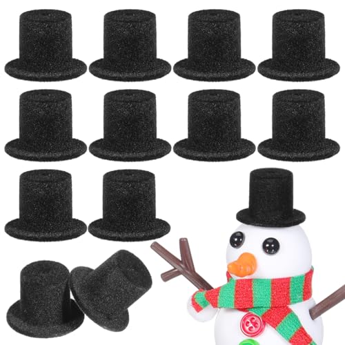 YARNOW 20 StüCk Beflockter Zylinder Hut Mini Schwarzer Hut Allerheiligen HüTchen Diy Handwerk Ornament Halloween Party Clown Hut YARNOW 20 StüCk Beflockter Zylinder Hut Mini Schwarzer Hut Allerheiligen HüTchen Diy Handwerk Ornament Halloween Party Clown Hut von YARNOW