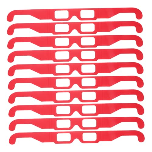 YARNOW 20 Stück Feuerwerksgläser Beugungssonnenbrillen Papierbrille -Prismenbrille Partybrille Regenbogenbeugungsgläser Kaleidoskop-Rave-Brille rot von YARNOW